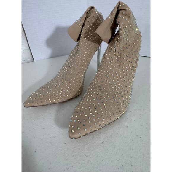 "FASHION NOVA" Kitten Toe Bling Slip On Sock Heel Sexy Sassy Runway Floor Model - Picture 4 of 11